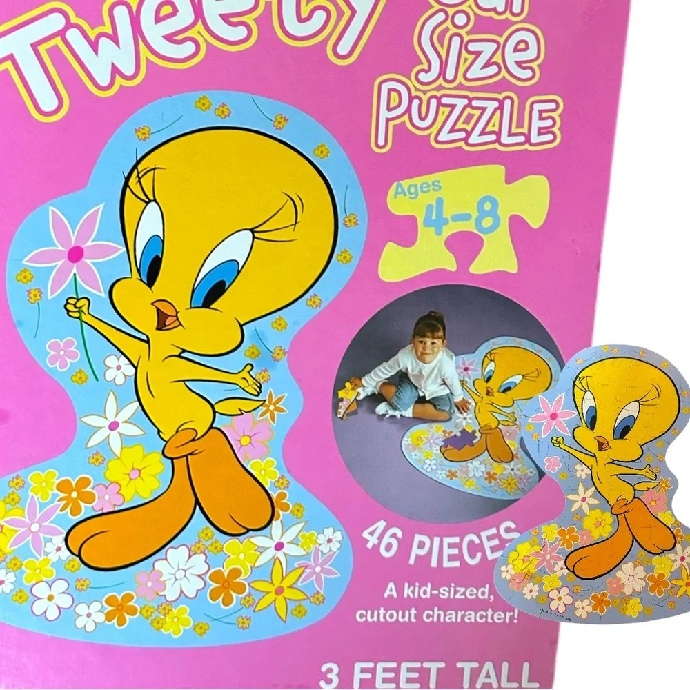 Vintage 90s Looney Tunes Tweety Bird Puzzle 3 FOOT Tall Life Size Puzzle Age 4-8